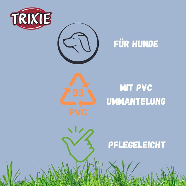 TRIXIE Hundeleine CityStyle M-L, 2,00 m/20 mm Salbei – Hochwertige PVC-Leine für Hunde, 3-Fach verst