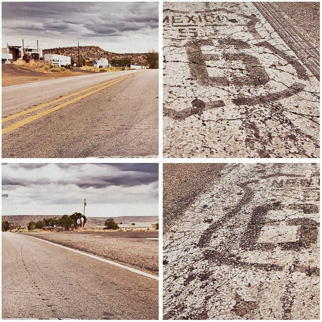 Bilder auf Leinwand 100x70cm Leinwandbild mit Rahmen USA Route 66 Reise Gross Wanddeko Bild Schlafzi