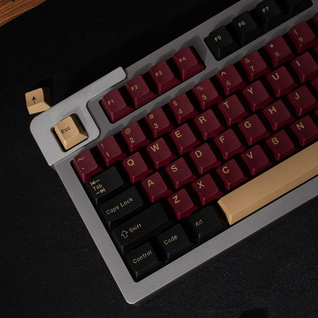 Double Shot Tastenkappen 173 Tasten Cherry Profil Red Samurai Keycaps Set für ANSI/ISO Layout Cherry