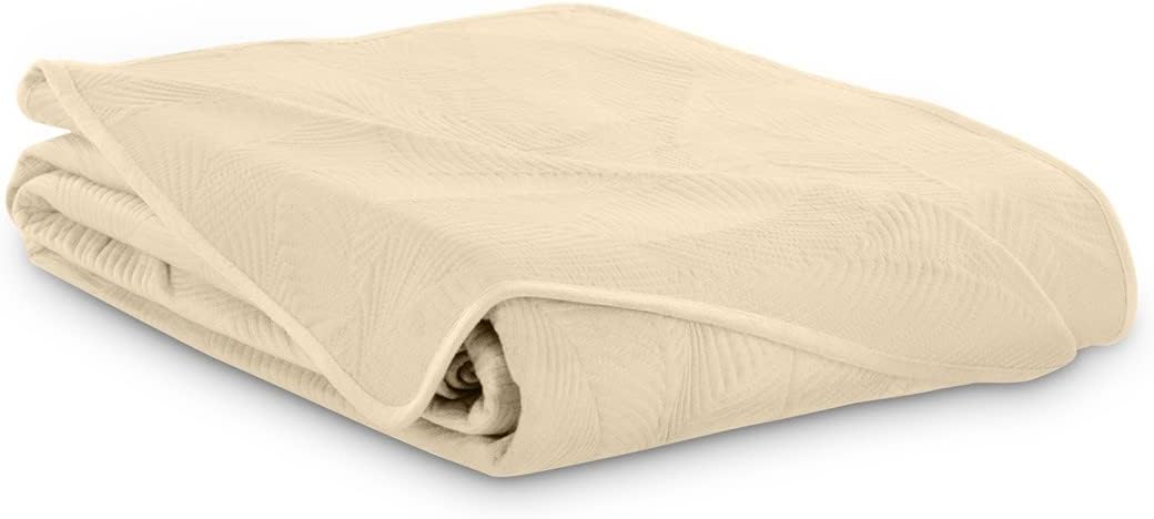 AmeliaHome Tagesdecke 170x210 cm gestrickt Velvet Samt Palsha Beige Palsha Beige 170x210 cm, Palsha