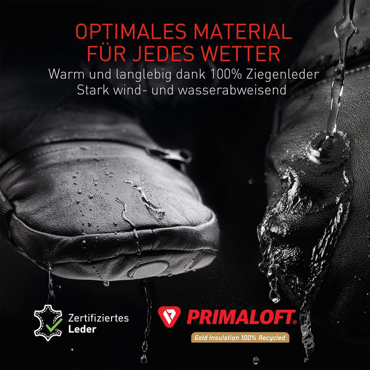 THE HEAT COMPANY Shell Full Leather Handschuhe - Die Innovation: Extra warme Leder Fäustlinge zum Um
