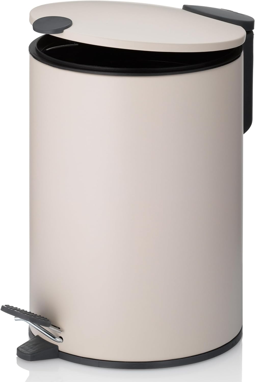 kela Kosmetikeimer Mats, 3 L, Ø 17 cm, Metall, beige, Silent-Close, herausnehmbarer Inneneimer mit T