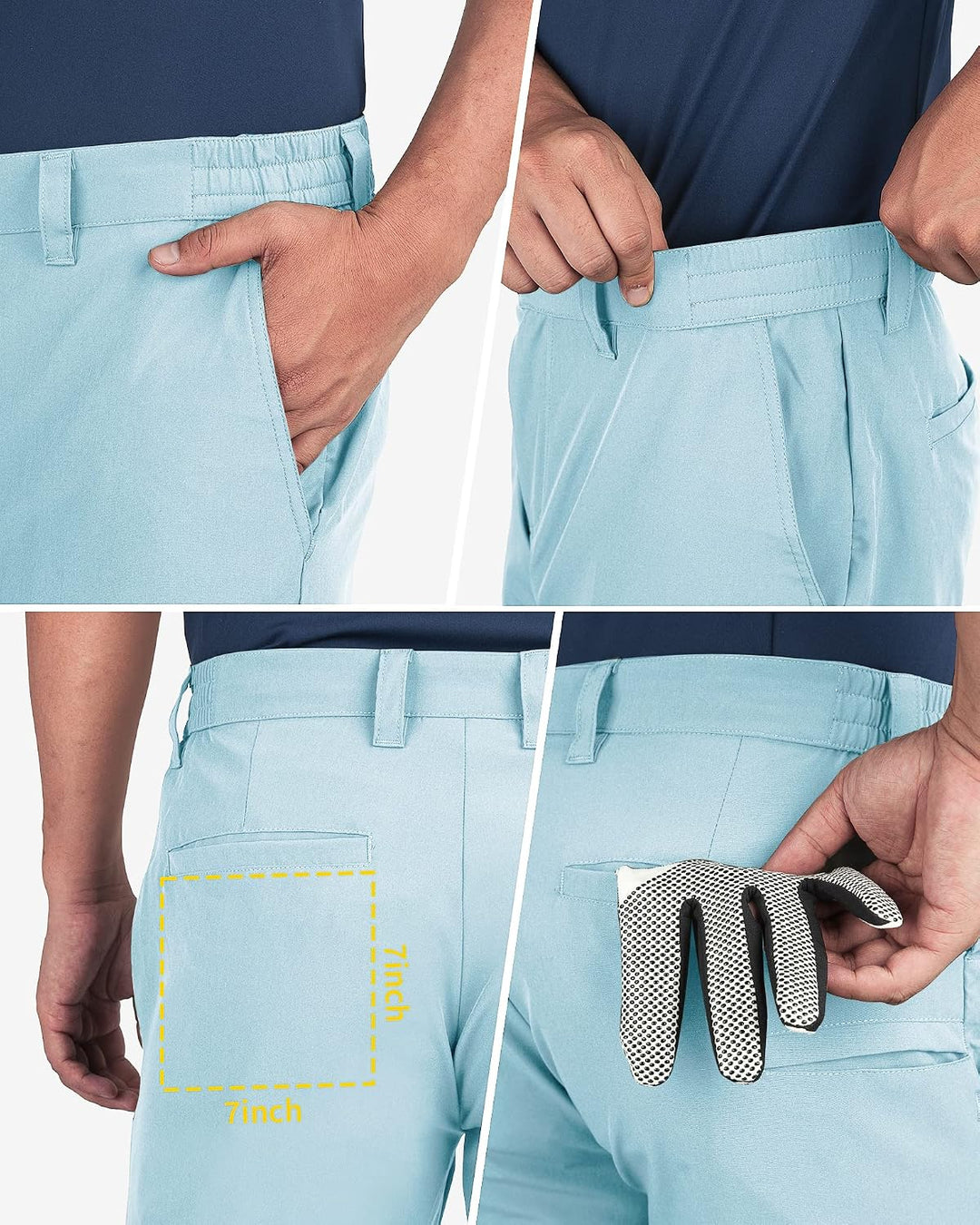 33,000ft Herren Golf Shorts UPF 50+ Stretch Shorts Leichte Schnelltrocknende 9" Bermuda Shorts Kurze