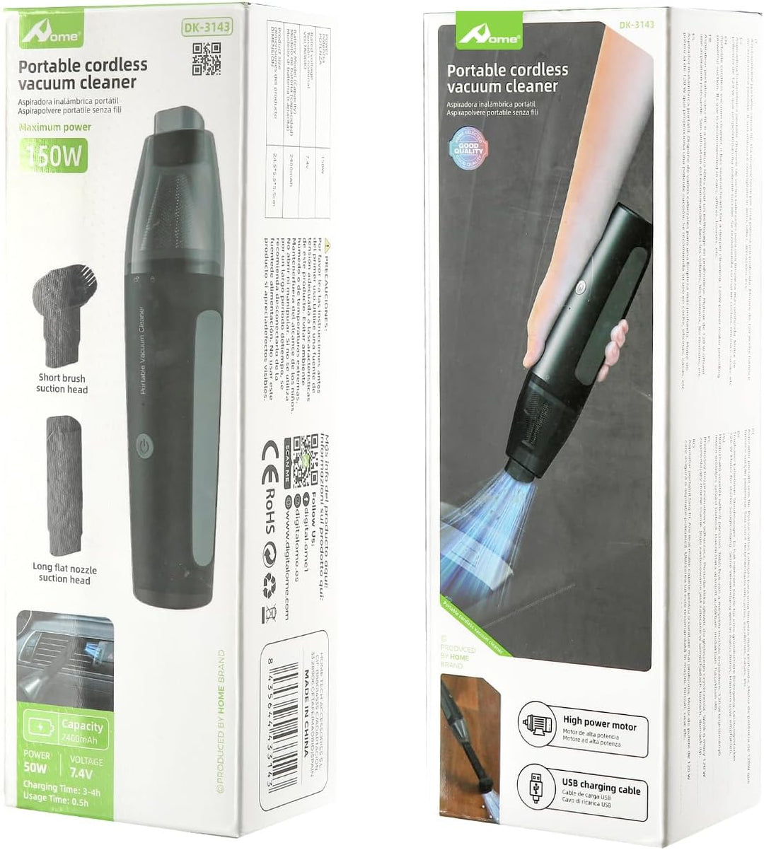 Home Handstaubsauger Akku, 2 in 1 einfach Handstaubsauger Kabellos Mini-Autostaubsauger Staubsauger,