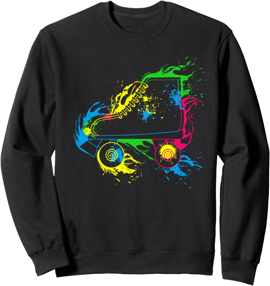 Buntes Inline Skater Roller Skating Splash Rollschuh Sweatshirt