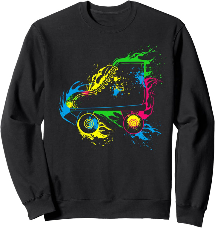 Buntes Inline Skater Roller Skating Splash Rollschuh Sweatshirt