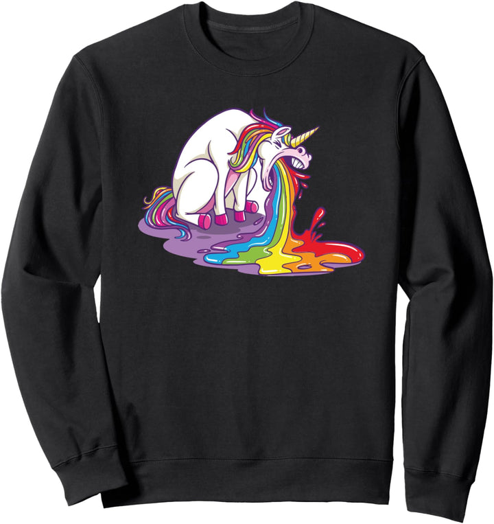 Einhorn Kotzt einen Regenbogen lustiges Geschenk Sweatshirt