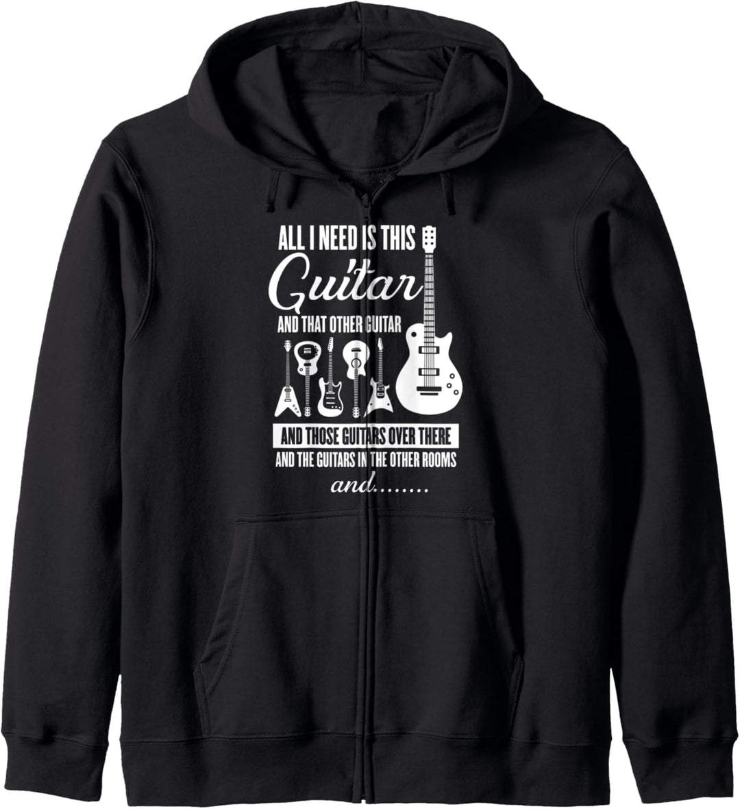 Vintage Music All I Need Funny Guitar Instrument Geschenk Kapuzenjacke