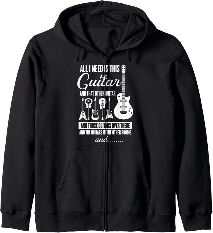Vintage Music All I Need Funny Guitar Instrument Geschenk Kapuzenjacke