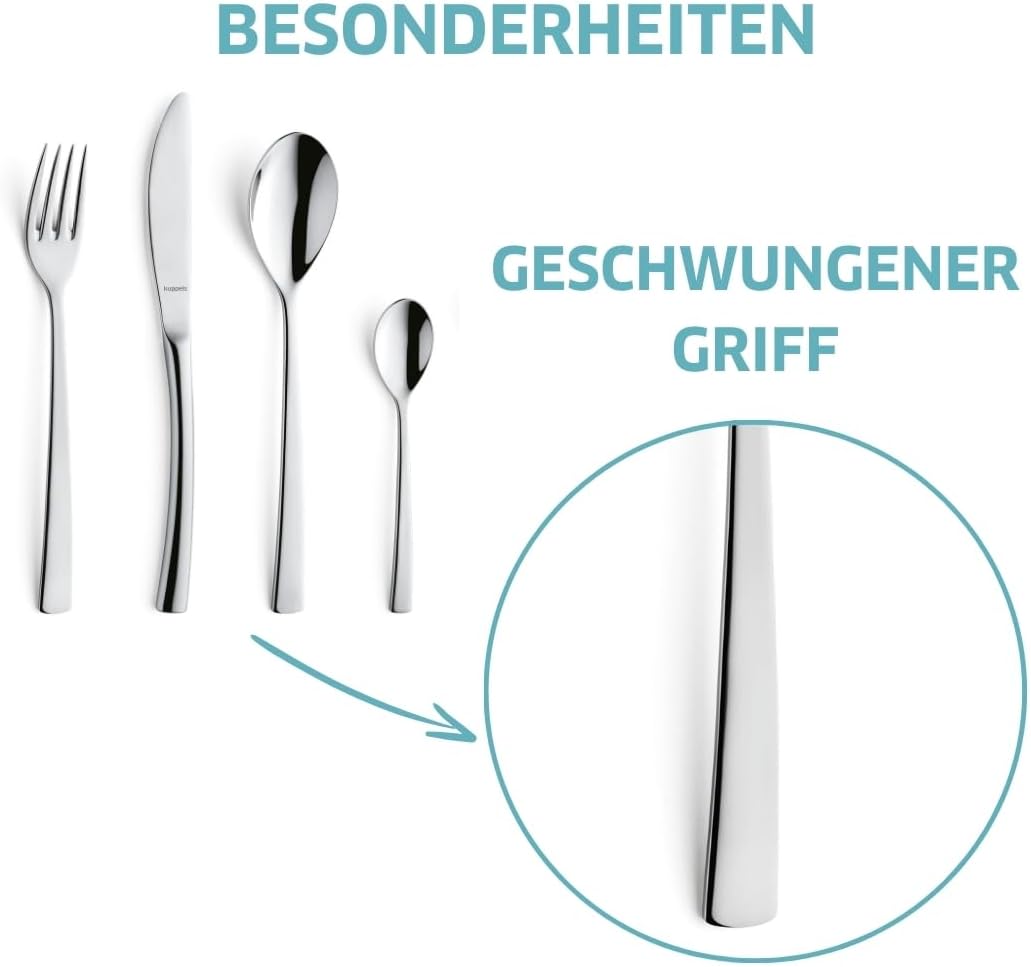 KUPPELS | Besteckset SOUL 24-teilig | Raffiniertes Besteck Set 6 Personen | Hochglanzpoliert | Edels
