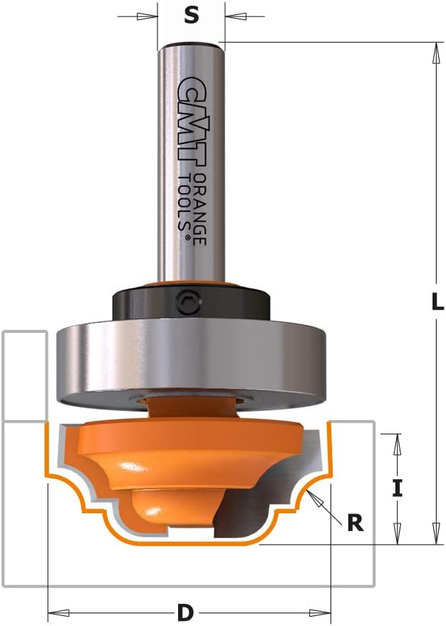 CMT ORANGE TOOLS 948.317.11B - HARTMETALL-PROFILFRÄSER MIT KUGELLAGER Z2 S=8 D=31,7X13 R=4