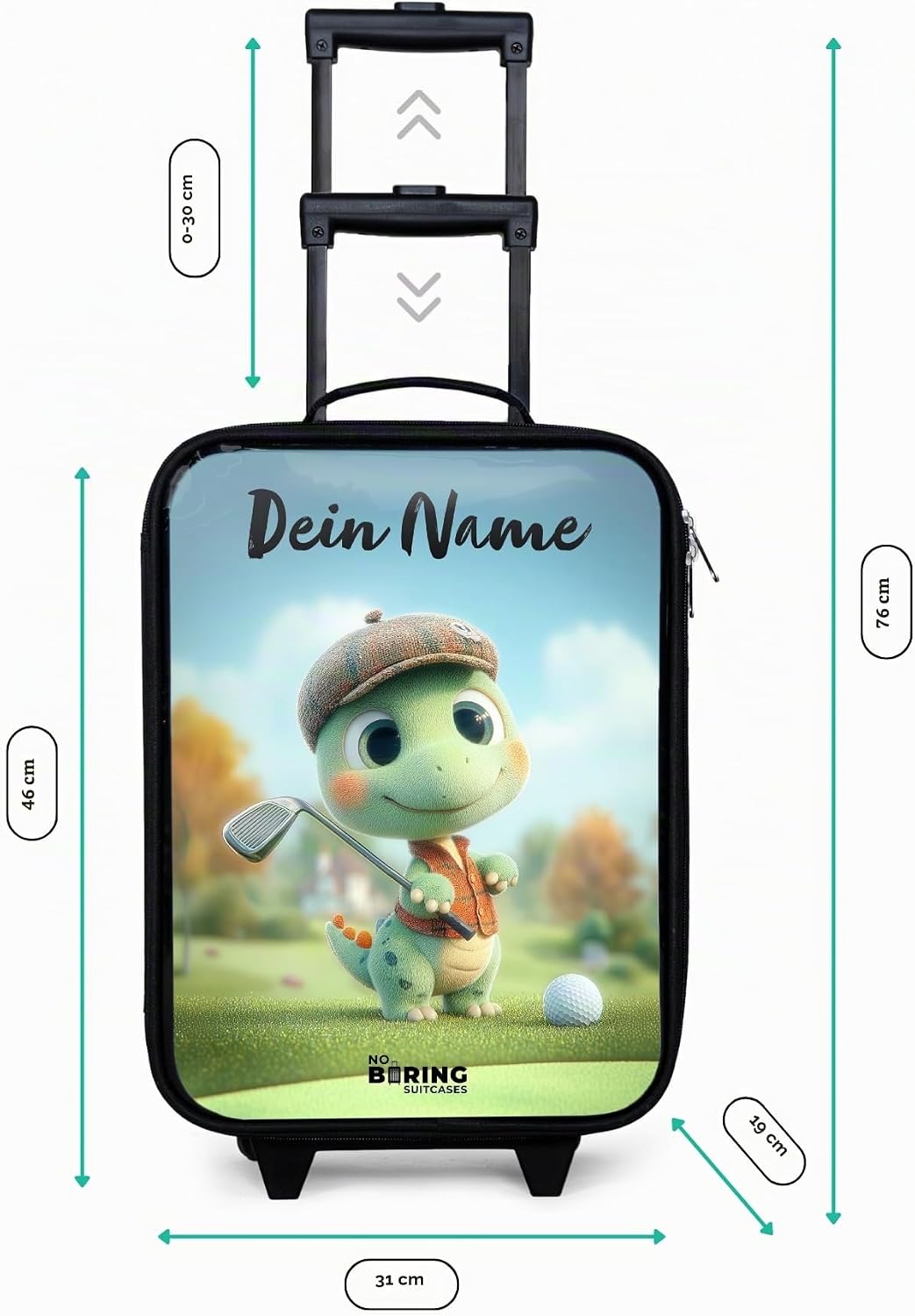NoBoringSuitcases.com® Kinderkoffer Klein Personalisiert mit Name 48x31x19 cm Reisekoffer Kleiner Ki