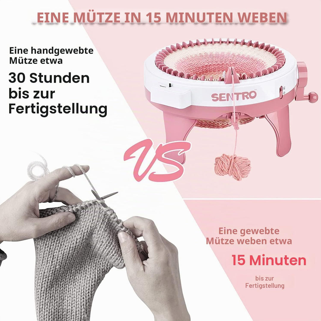 SENTRO Strickmaschine, 48 Nadeln Strickmaschine mit Reihenzähler, Dualmodus Stricken Webrahmen Masch