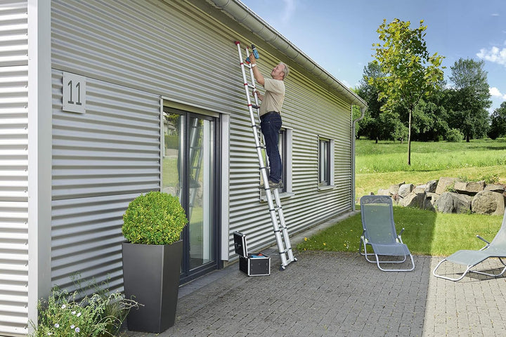 (L) HAILO 7113-132 - Escalera telescópica de aluminio FlexiLine 380 de 13 peldaños