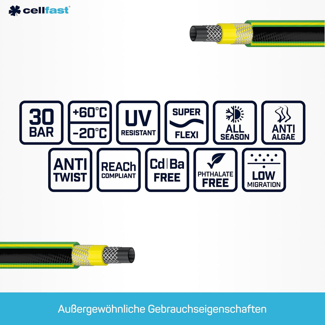 Cellfast Green ATS2 Gartenschlauch 3/4'' - 25 m Single, Single