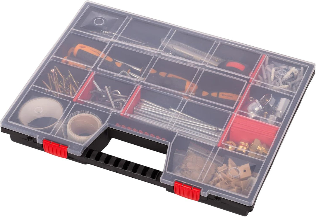 Mivos Sortimentskasten 20” mit Transparent Deckel - Aufbewahrungsbox 490 x 390 x 65 mm - Sortierkast