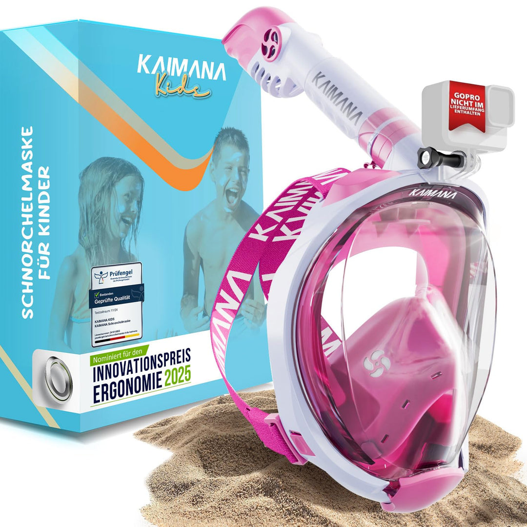 Die Preisgekrönte KAIMANA® Schnorchelmaske für Erwachsene & Kinder - absolut CO2 sicher - inkl. Trag
