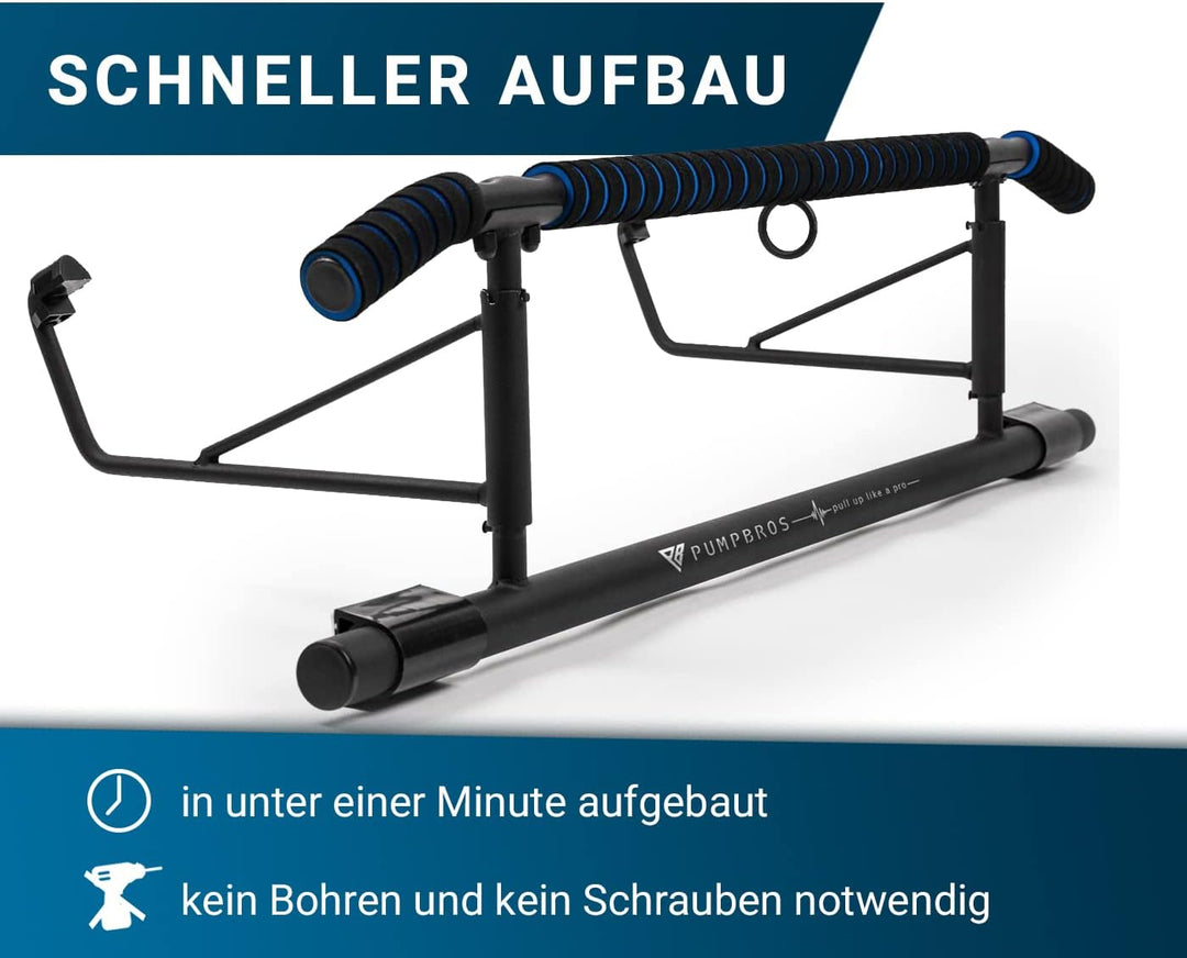 Pump Bros Premium Tür Klimmzugstange - klappbare Reckstange für den Türrahmen Ohne Schrauben - Fitne