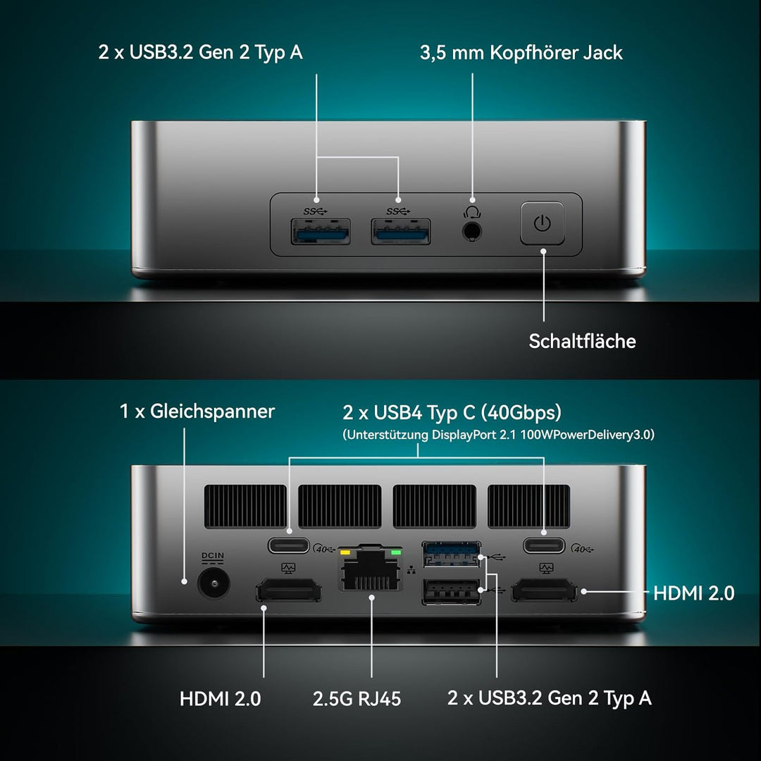 Thunderobot Mini Pc MIX2 R7 8745HS CPU, 32 GB 5600MHz DDR5 RAM 1 TB SSD Mini Desktop Gaming Coumpute