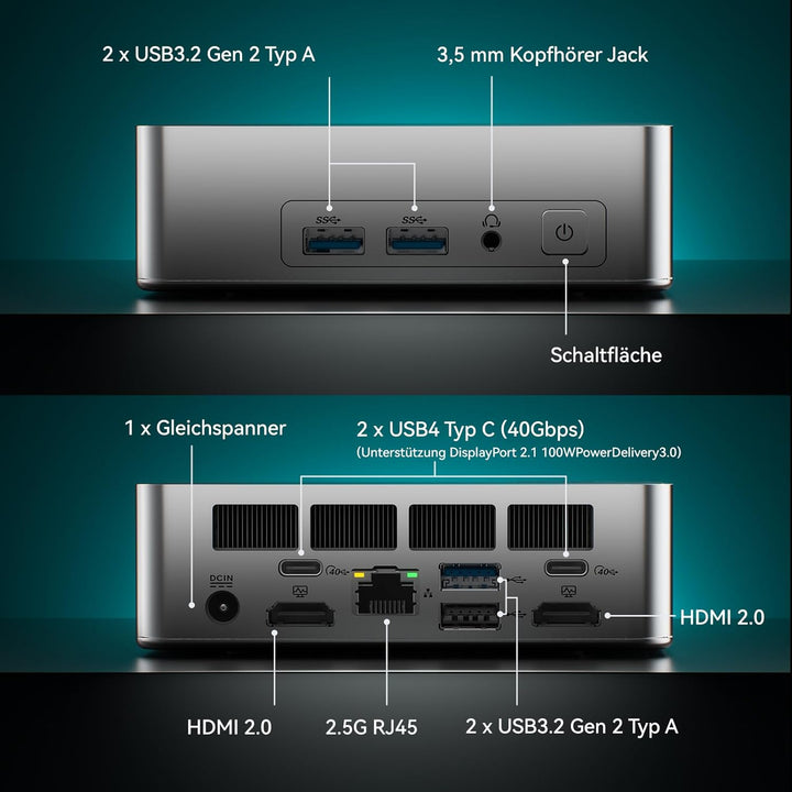 Thunderobot Mini Pc MIX2 R7 8745HS CPU, 32 GB 5600MHz DDR5 RAM 1 TB SSD Mini Desktop Gaming Coumpute