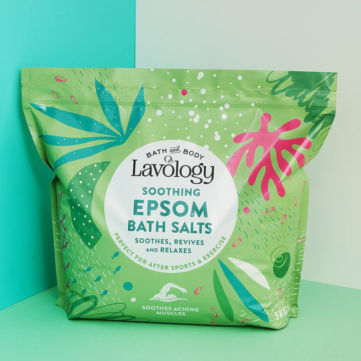 Lavology – Epsom Bade salz – Alle natürlichen Inhaltsstoffe – Beruhigend, entspannend, 5 kg