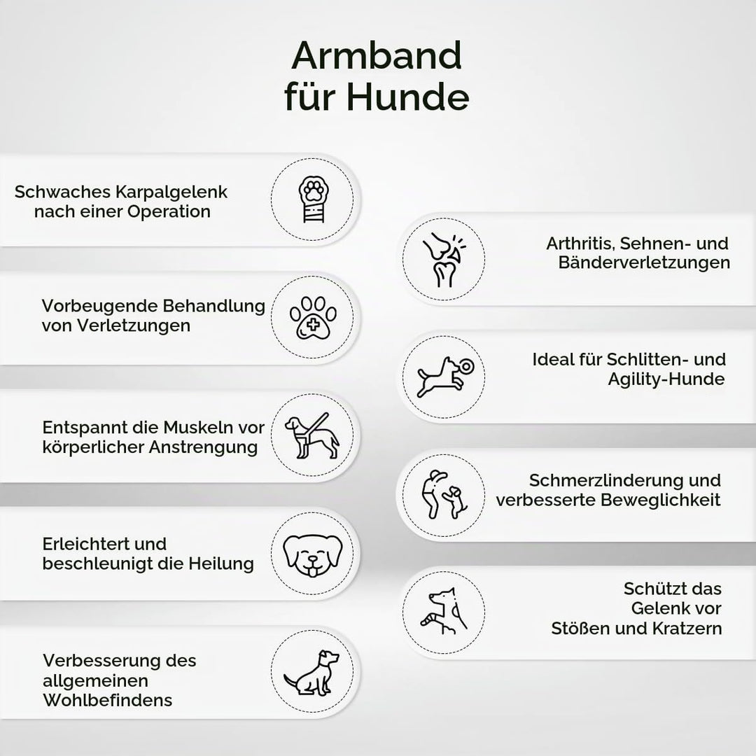 Ortocanis - Karpalgelenkbandage für Hunde mit Arthrose, Bänder- oder Sehnenverletzungen, Grösse S, G