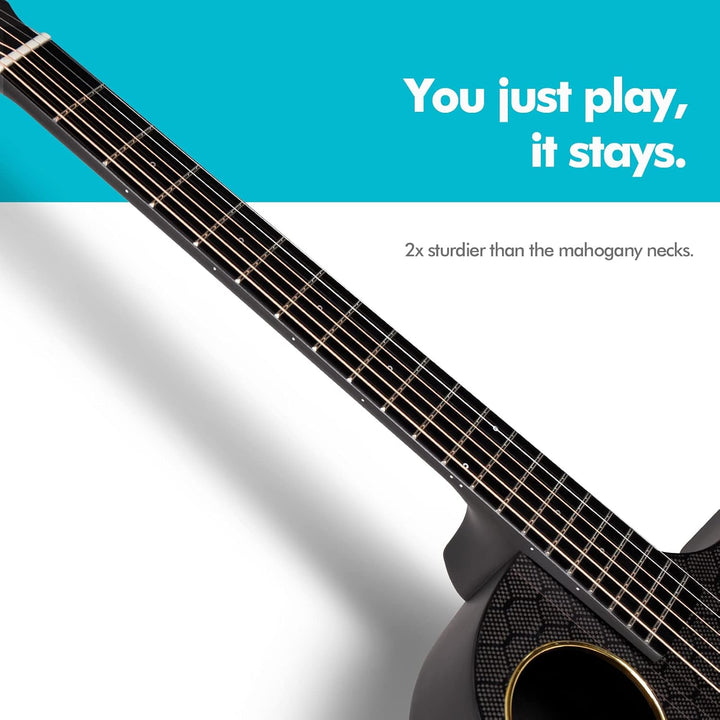 Enya Carbon Gitarre EA-X4E 41 Zoll Electric Akustikgitarre mit Elixier Saiten mit Tasche Gurt Pickup