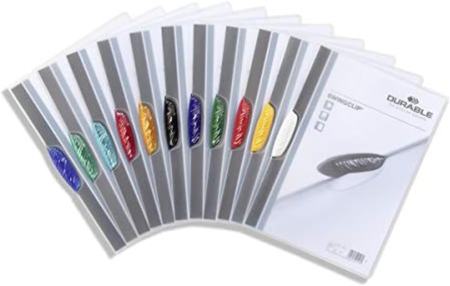 Durable Klemm-Mappe Swingclip aus PP, bis zu 30 Blatt A4, weiss, 25er Packung, 226002, weiss