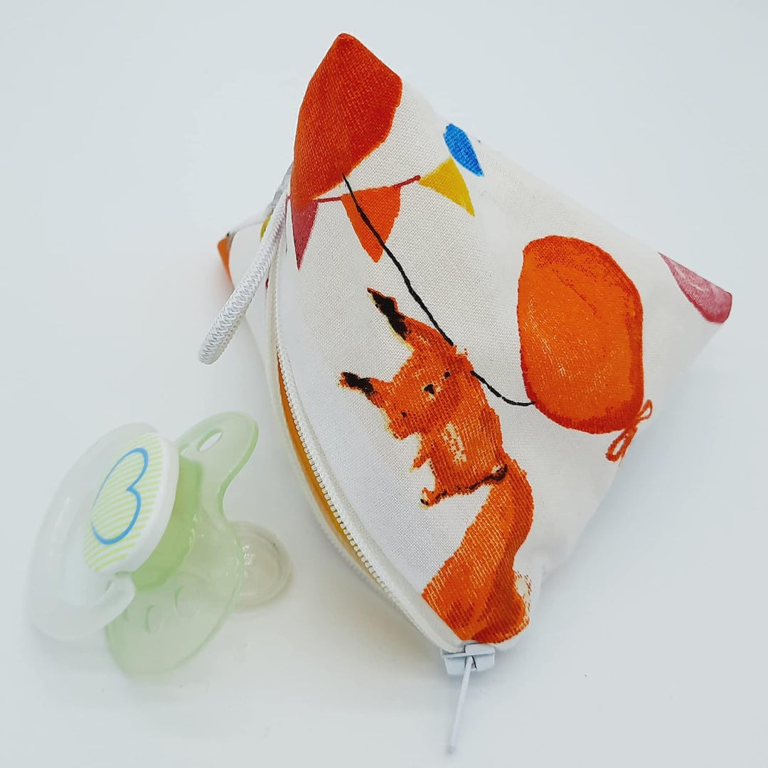 Grosse Windeltasche XXL mit Name personalisiert - Wickeltasche Waldtiere Fuchs mit Luftballon