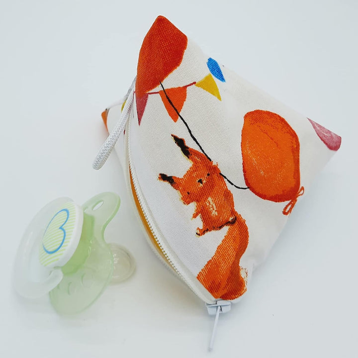 Grosse Windeltasche XXL mit Name personalisiert - Wickeltasche Waldtiere Fuchs mit Luftballon
