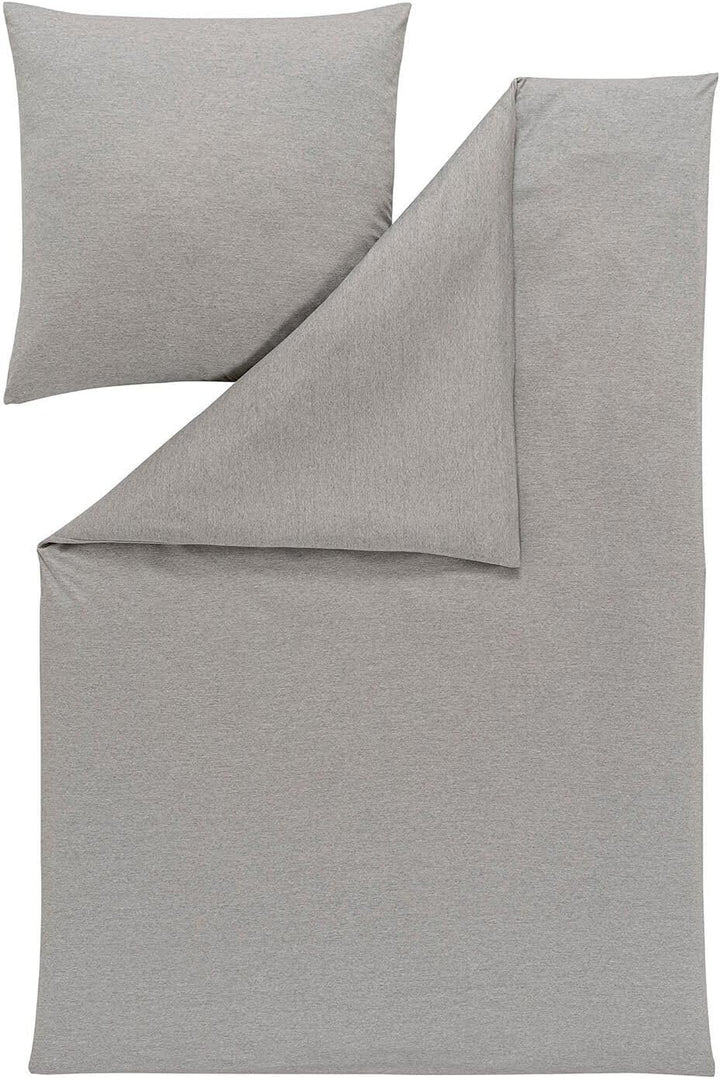 ESTELLA Mako Interlock Jersey Bettwäsche Uni Takoma grau, 160x210 cm + 65x100 cm Grau 160x210 cm + 6