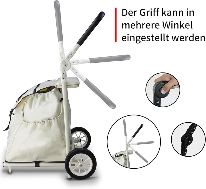 Einkaufstrolley, Klappbarer bis 50kg Einkaufswagen 120L Einkaufstasche Shoppingtrolley Handwagen für