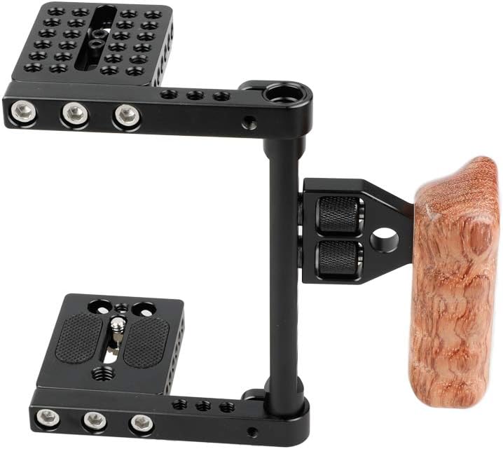 CAMVATE DSLR - Kamera Mit Bild Stabilisator Plattform Käfig Mit Holzgriff Kompatibel für Nikon, Sony