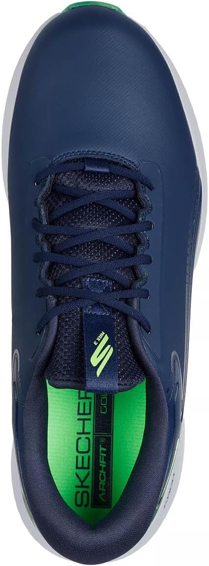 Skechers Herren Max Fairway 3 Arch Fit Spikeless Golfschuh Sneaker 43 EU Marineblau Limette, 43 EU M