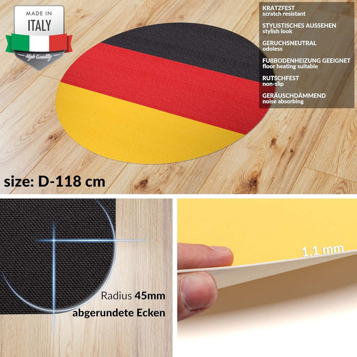 ANRO Bodenschutzmatte Bürostuhl grosse Unterlage Schreibtischstuhl Stuhlmatte Fussbodenschutz rutsch