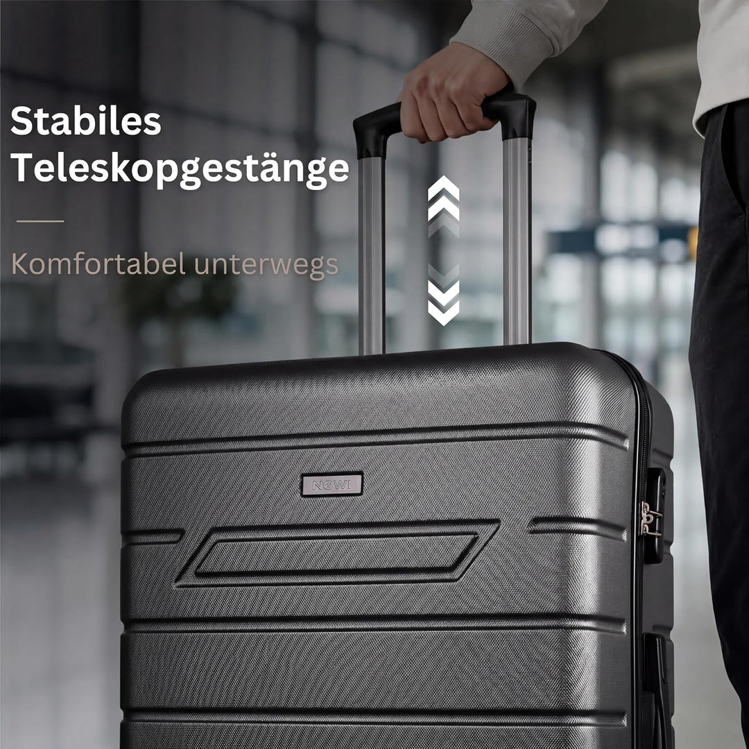 NOWI Hartschalenkoffer XL Gross - 100L Volumen - 158cm Gurtmass - 8 Rollen 360° drehbar - Leichter K