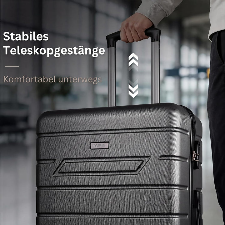 NOWI Hartschalenkoffer XL Gross - 100L Volumen - 158cm Gurtmass - 8 Rollen 360° drehbar - Leichter K