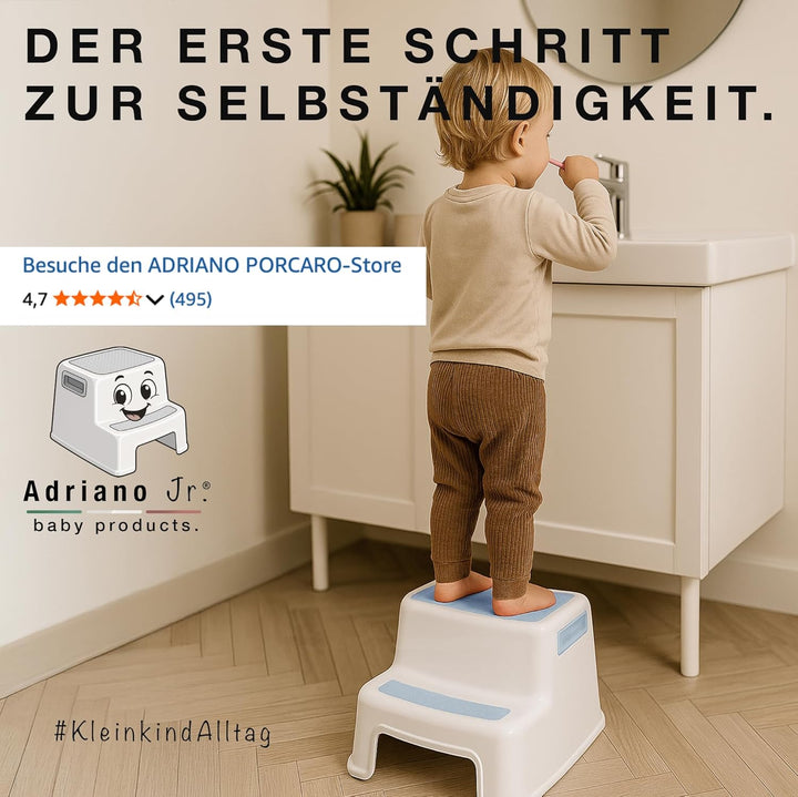 I Tritthocker Kinder I 2-Stufig Hocker I 26cm Hoch I Belastbarkeit 80kg I Gummierte Trittfläche I Ho