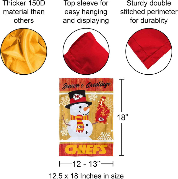 Kansas City Chiefs Urlaub Winter Schnee Garten Flagge Doppelseitiges Banner
