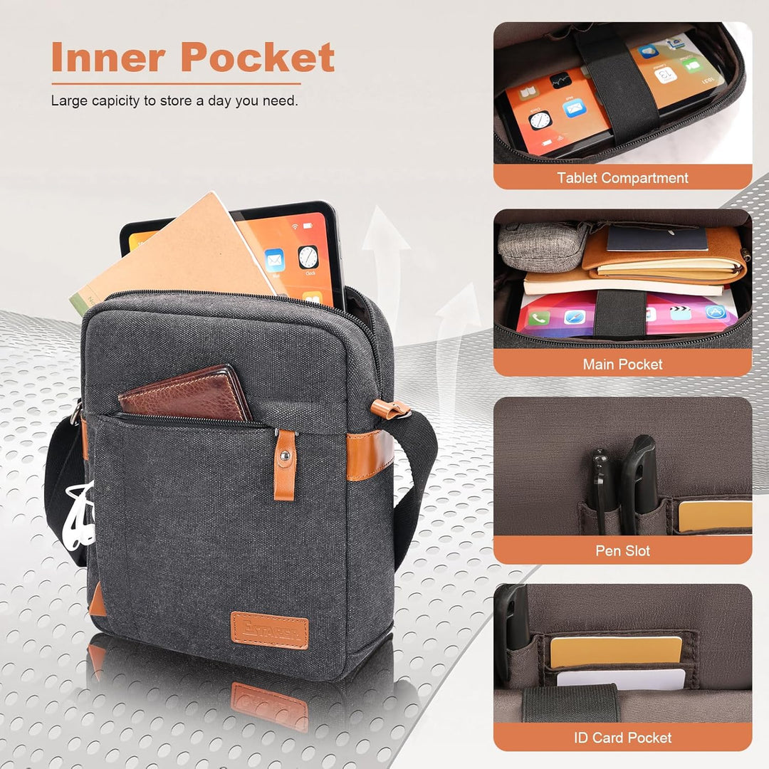 ESTARER Umhängetasche Herren Klein, 9,7 Zoll Schultertasche Herren, Herrentasche zum Umhängen für Sc