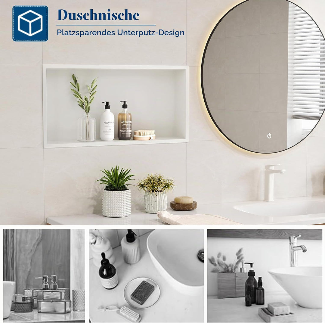 Neodrain Wandnische Dusche Edelstahl Eingebettete Duschnische Einzelregal Lagerung für Badezimmer 60