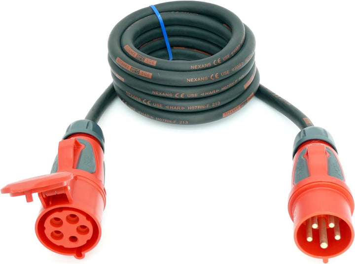 CEE Starkstromkabel (1,5m-50m) 32A Verlängerungskabel Titanex H07RN-F 5x6mm² mit PCE Grip Stecker un