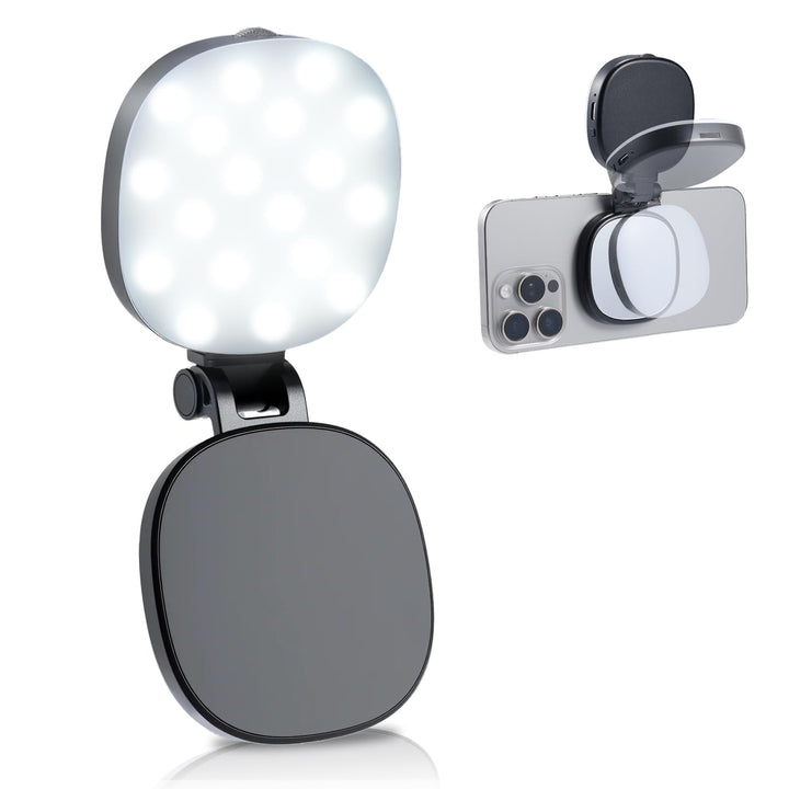 Magnetisches Selfie Licht Handy, Handylicht mit 3 Farbtemperaturen 2900k-6500k, 360° LED Ringlicht H
