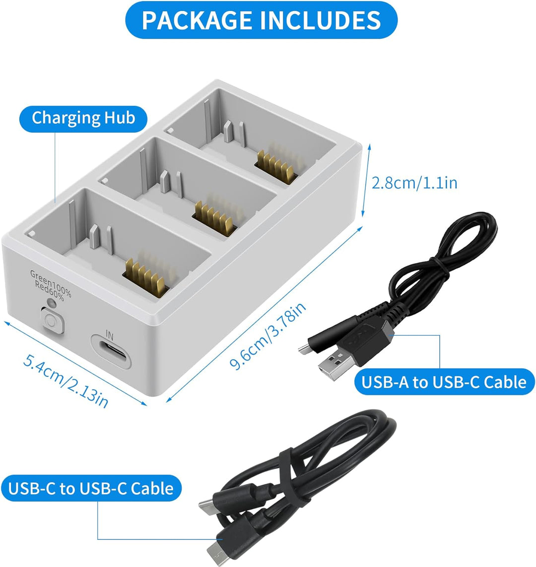 LYONGTECH Akku Ladestation für DJI Mini 3,Mini 4/3 Pro Drohne, Ladegerät Charger Hub, Akkuladegerät
