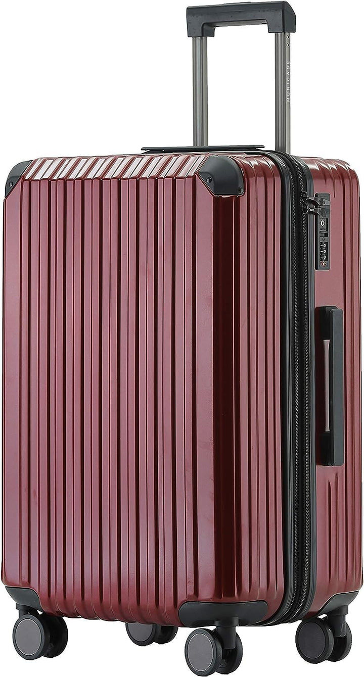 Münicase M816 TSA-Schloss Koffer Reisekoffer Trolley Kofferset Hardschale Boardcase (Weinrot, Grosse