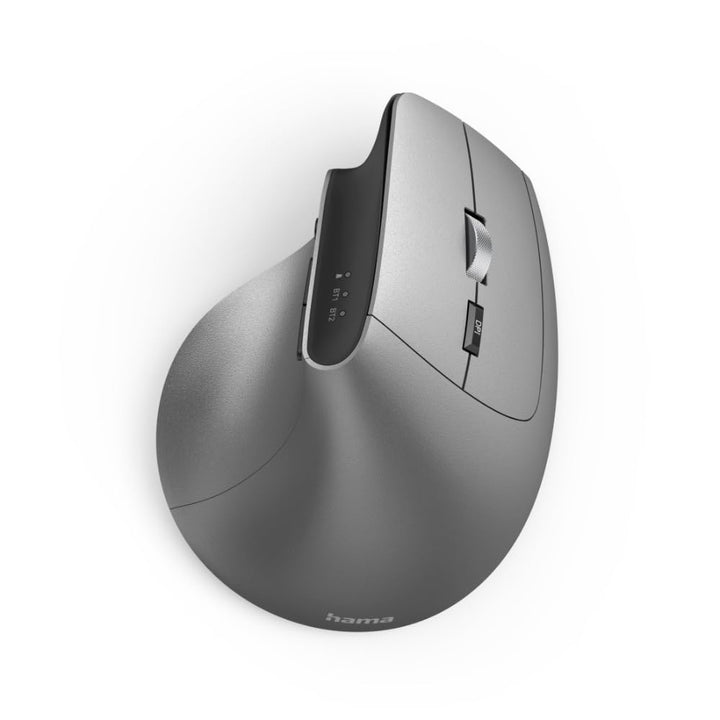 Hama ergonomische Maus „EMW-700“, 2,4 GHz + 2x BT 4.2 (Vertikalmaus kabellos für drei Geräte, Hochka