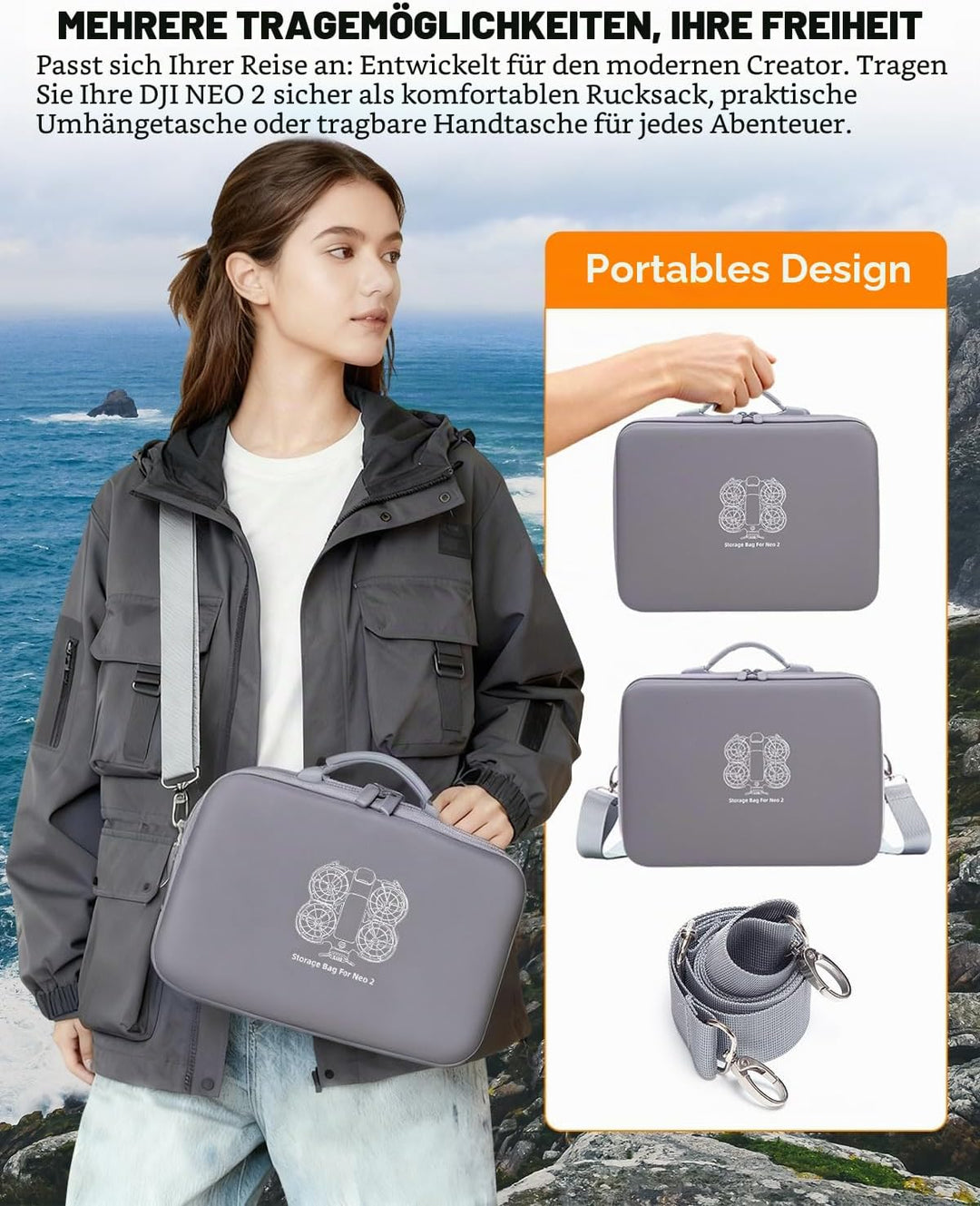 Harte Tasche für DJI Neo 2 Motion Fly More Combo und Goggles N3 Case, Aufbewahrungs Tragetasche für