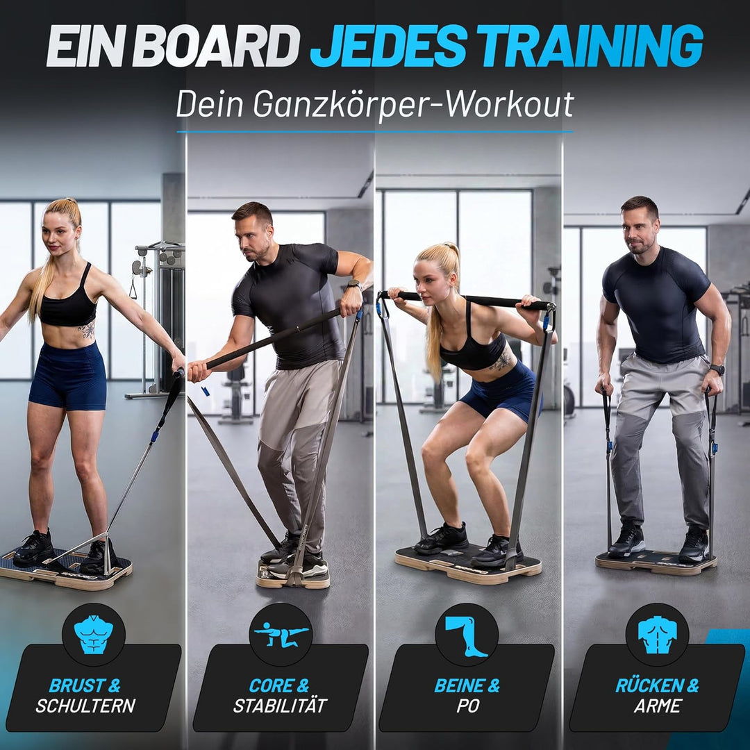 aerobis® Base Board – Trainingsplattform aus Holz für Widerstandstraining – Rutschfeste Fitness-Plat
