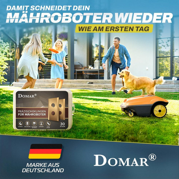 Domar - Langlebige Mähroboter Messer passend für Worx Landroid inkl. Schrauben I Verbesserte Mährobo