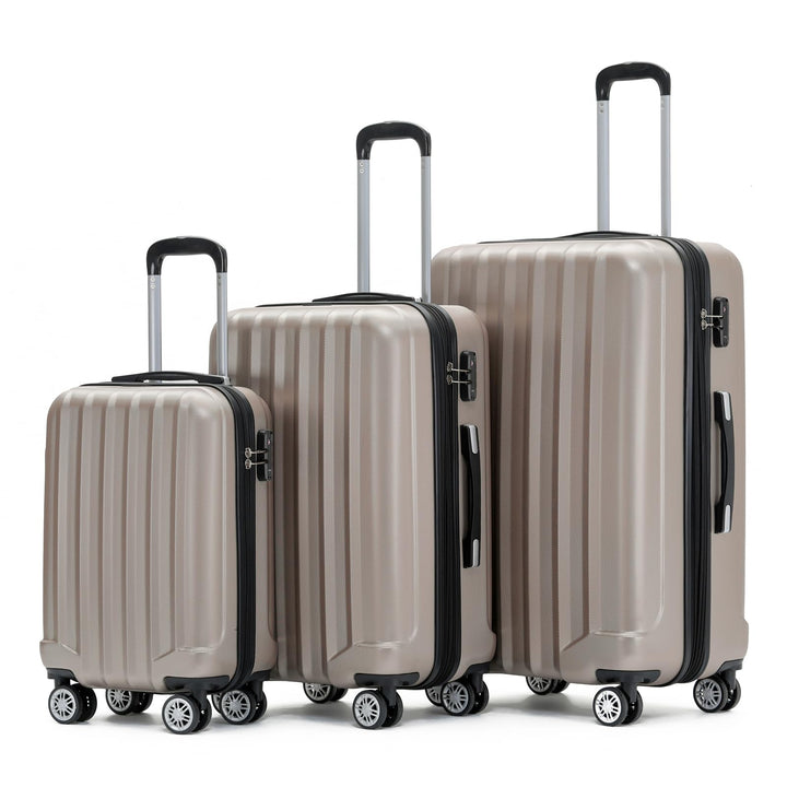 BEIBYE TSA-Schloss 2080 Zwillingsrollen 3 TLG. Reisekofferset Koffer Kofferset Trolley Trolleys Hart